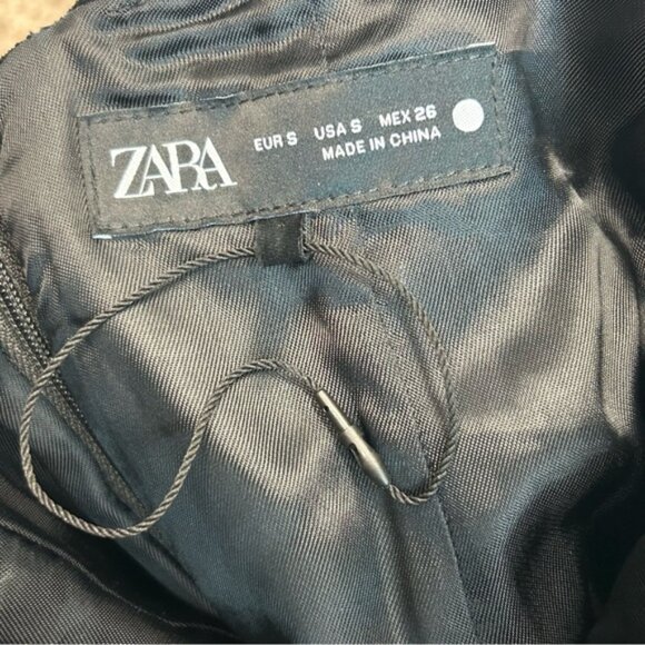 Zara ZW Collection black velvet strapless corset bustier top blouse Sz S NWOT - Picture 9 of 14